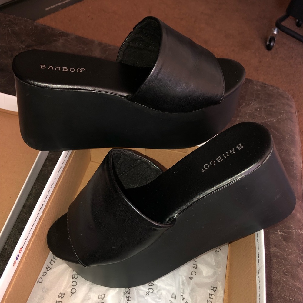 Black Platform Slides